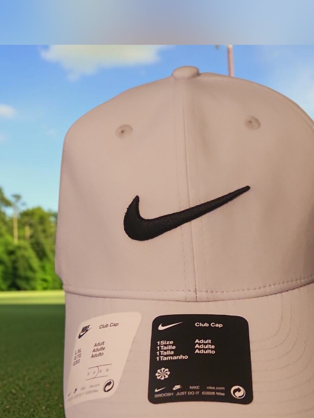 Nike Men’s White Cap with Black Swoosh. NWT